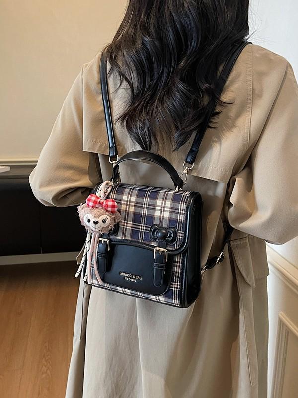 Retro Women's Lightweight Versatile Backpack & Crossbody In Cute College Style for Travel & Casual Use