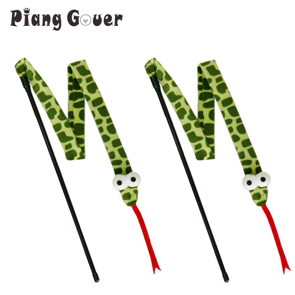 2pcs Feather Tassel Snake Cat Teaser Stick Pet Teasing Rod for Cats Toys Kitten Playing Scratch
