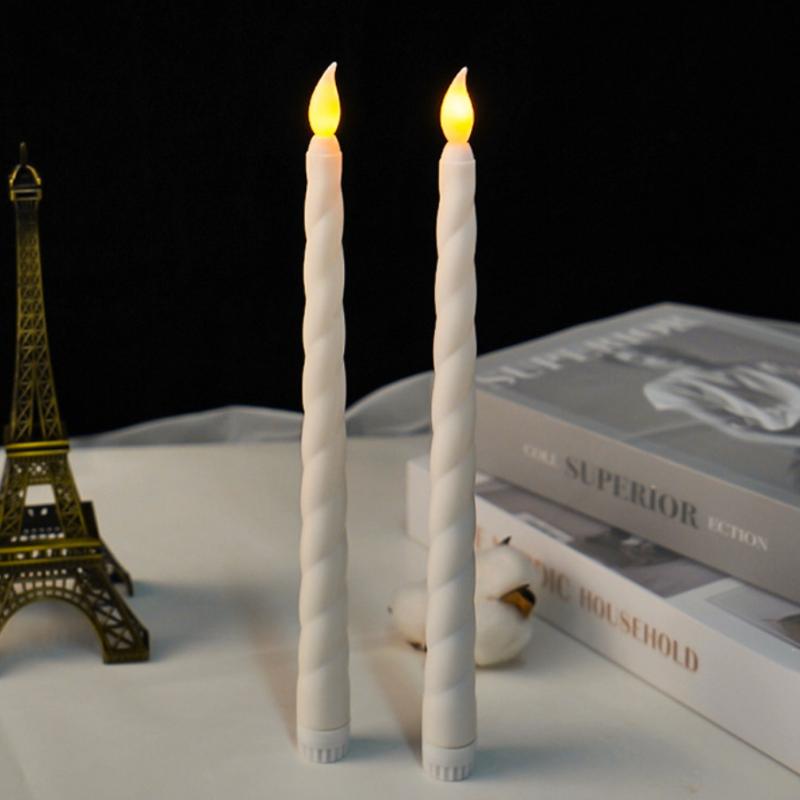 1 Piece Flickering Electric Long Candle Light Led Flameless Taper Candles Dinner Candle Candlesticks Decor For Party Wedding