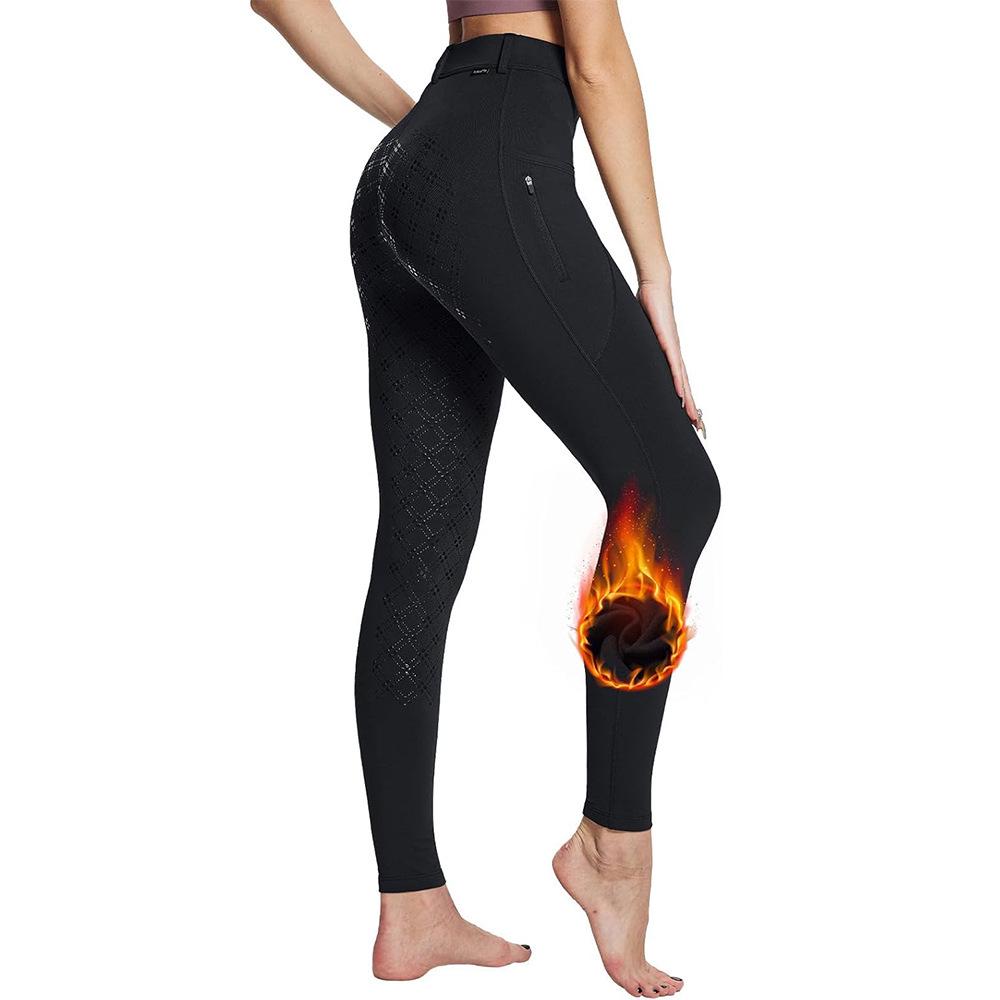 

Флисовые бриджи для верховой езды: Полностью силиконовые противоскользящие, износостойкие, эластичные бриджи для осени/зимы S чёрный