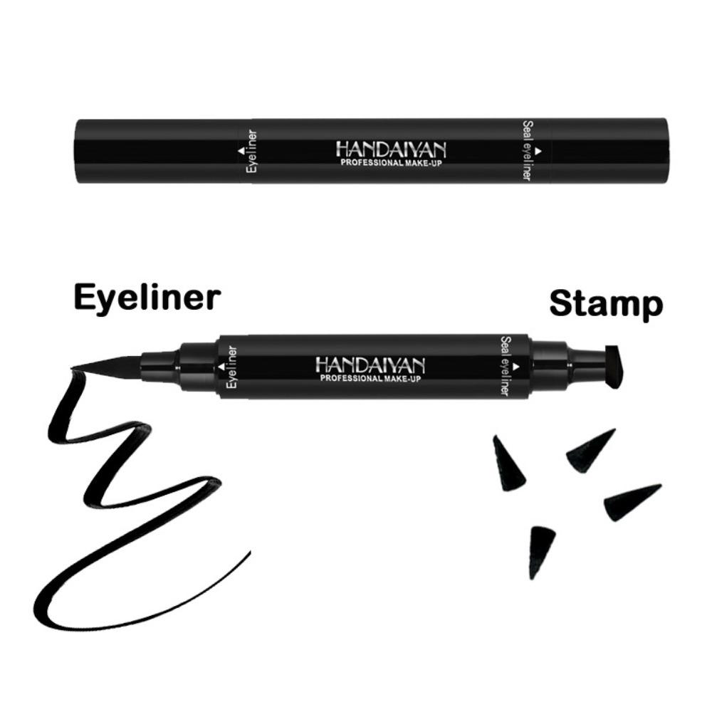 HANDAIYAN Eye Makeup 2 w 1 Czarny wodoodporny eyeliner z podwójną końcówką i trójkątnym uszczelnieniem