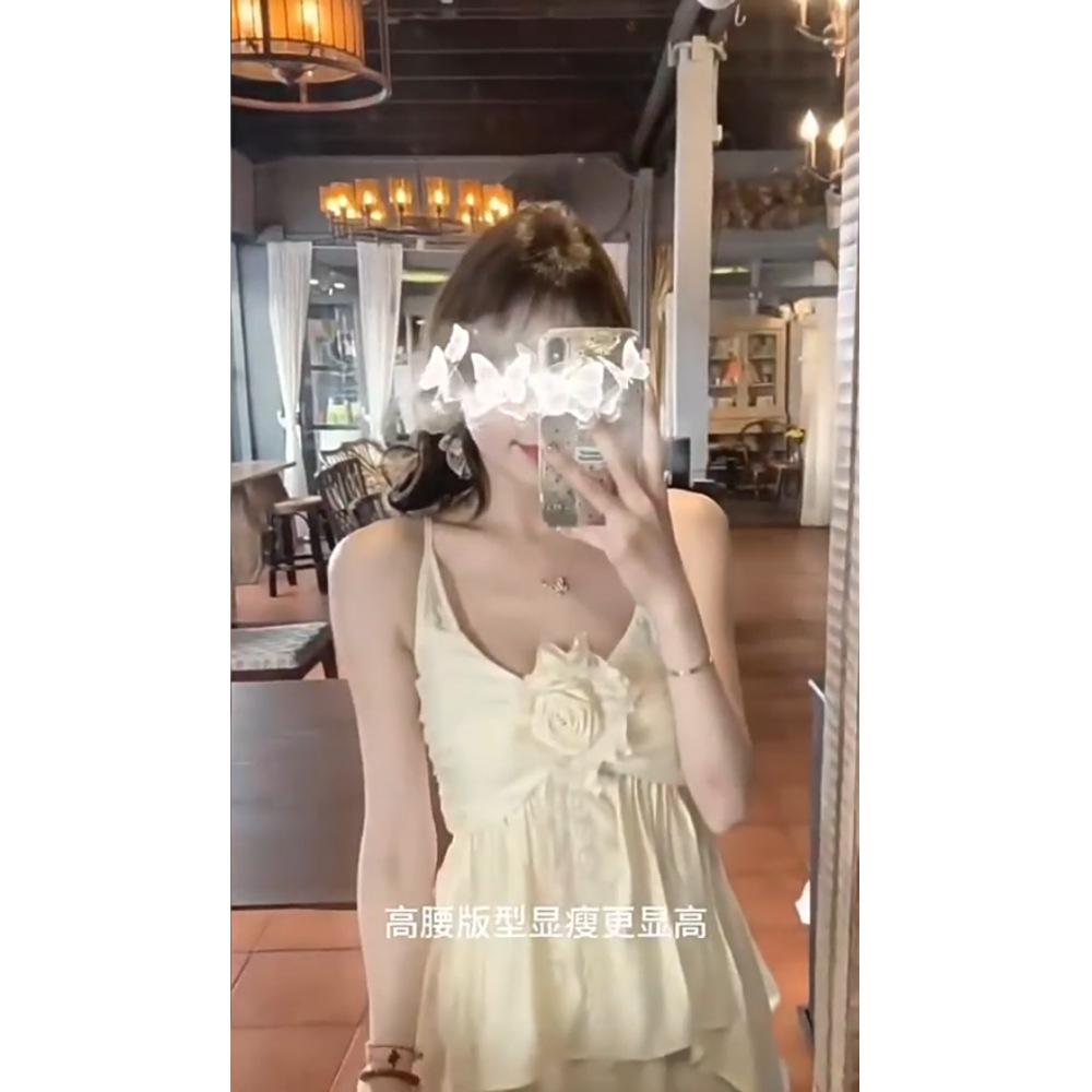 Wind suspender vest top lace splicing skirt women's dress suit summer