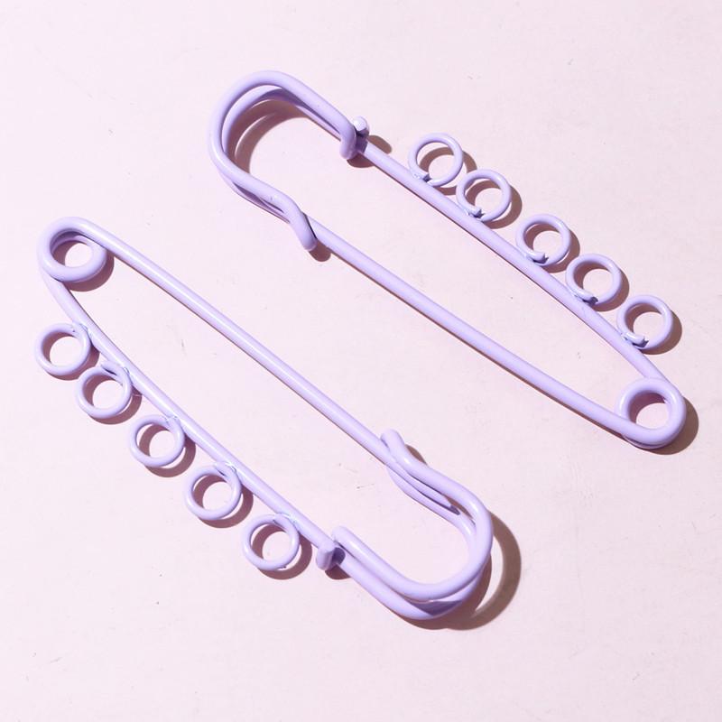 10pcs 50x16mm Safety Pins Brooch Metal Sewing Pins Clothes Pins with 3/5 Loops for Tags DIY Crafts Jewelry Making Findings