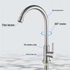 TLXT Brushed Stainless Steel Single Cold Kitchen Faucet