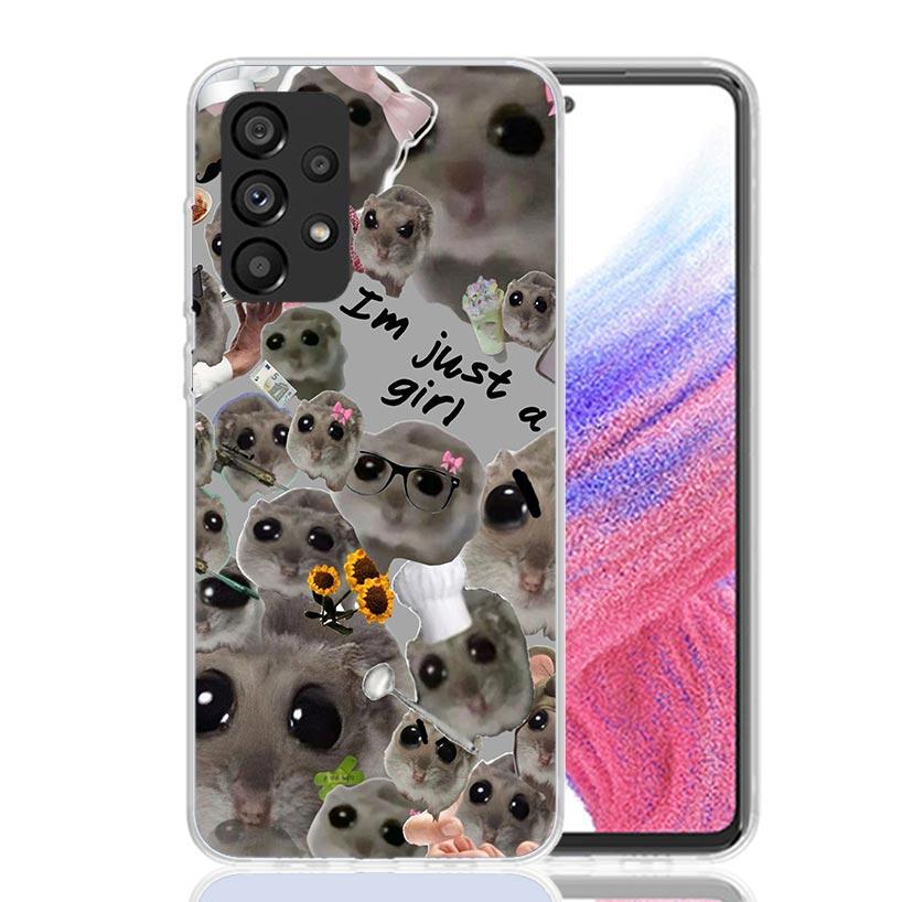 

Funny Sad Hamster Meme Phone Case For Samsung Galaxy A52 A32 A22 A12 A02S A50S A30S A51 A31 AA71 Note 20 Ultra 10 S10 Plus Galax Samsung A52S 5G