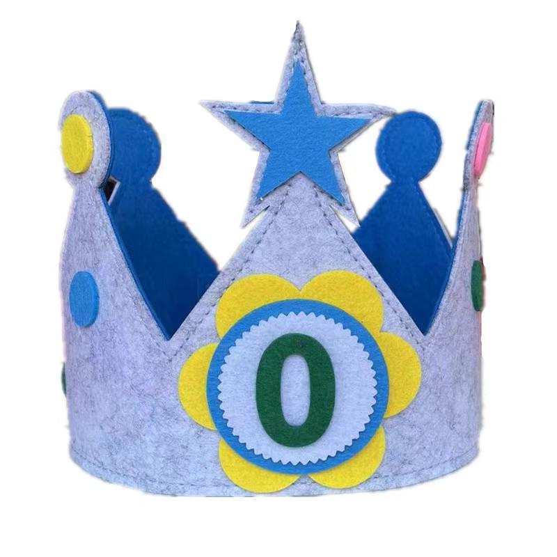 Children's Birthday Party Adjustable Crown Hat for Baby's First Birthday