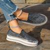 Spring and Autumn New Women's Rocking Line Muffin Bottom Comfortable Casual Wear Women's Shoes Shiny One Pedal Lazy Single Shoes