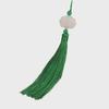 Double-Sided White Jade Lotus Tassel Fan Pendant - Antique Decoration Accessory