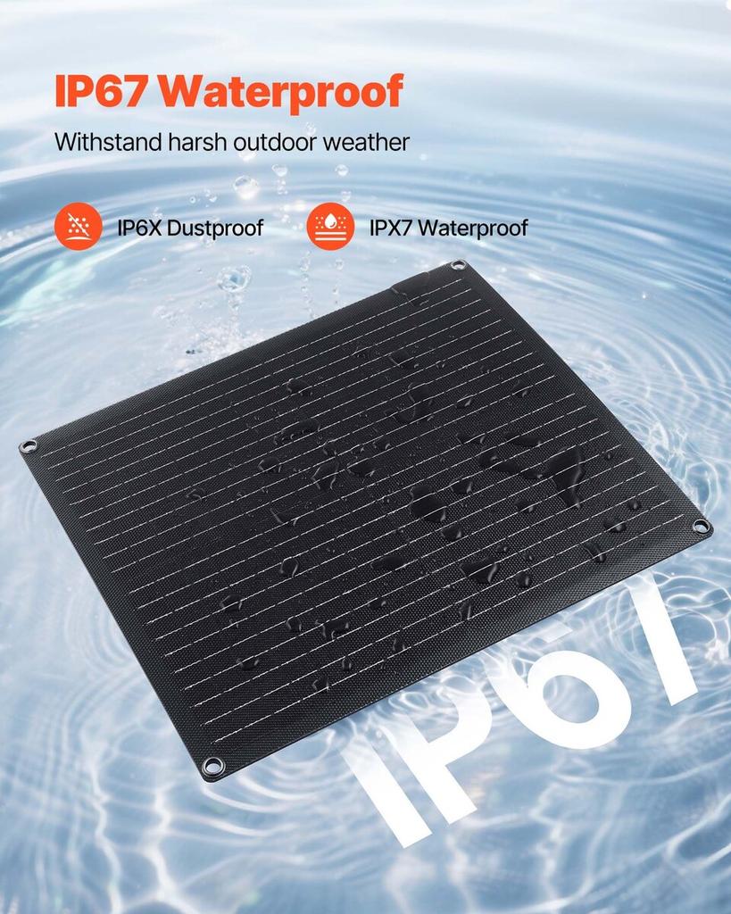 30W 12V Solarpanel Batterieladegerät, Solar-Batterie-Erhaltungsladegerät mit integriertem Smart Controller & 3 Anschlusskabeln, IP67 Wasserdicht