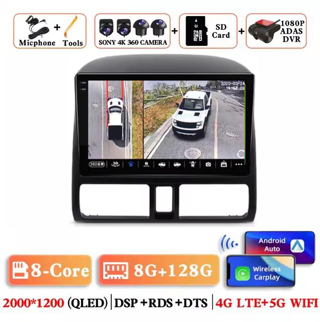 Wireless Carplay Android 14 Auto Car Radio For Honda CR-V CRV 2 2001 2002 2003 - 2006 Multimedia GPS autoradio 4G WIFI DSP GPS