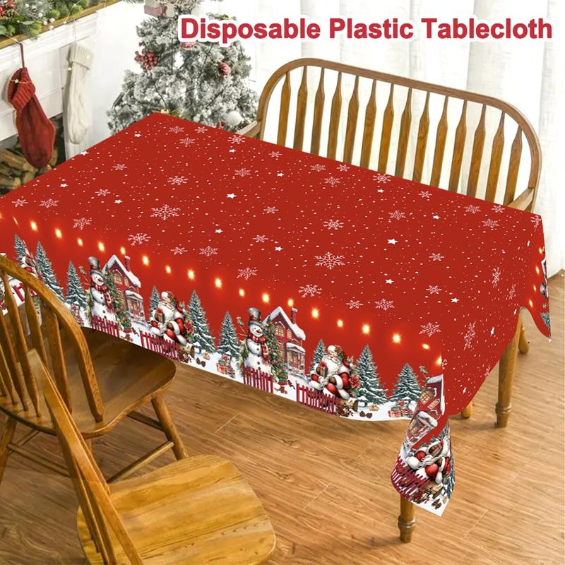 Christmas Tablecloth Santa Claus Tablecover Christmas Decorations for Home 2025 Navidad Noel New Year Gifts Dining Table Cover