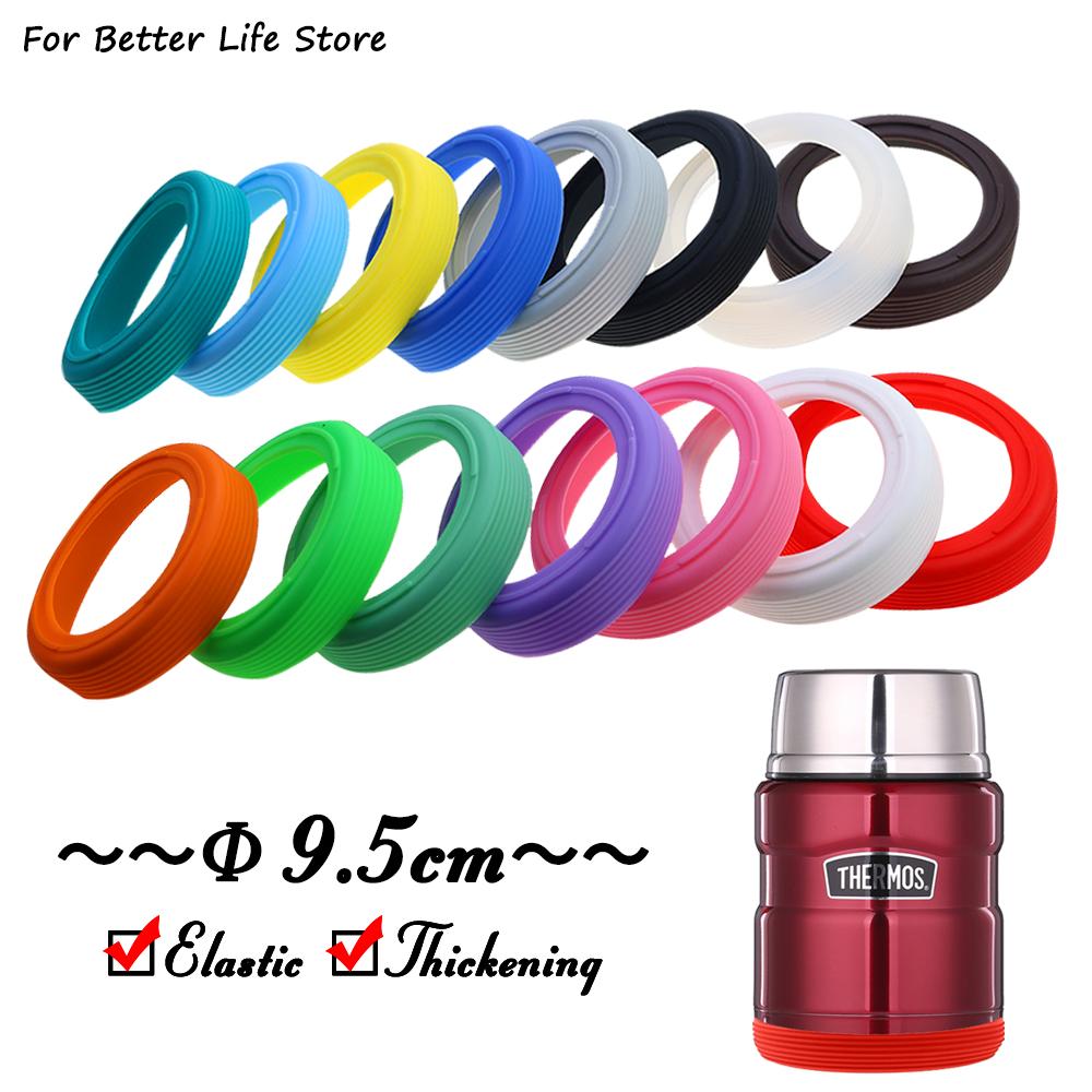 1Pc Diameter 9.5CM 24G Threaded Soft Silicone Cup Bottom Cover Wear Resistant Ring Sleeve Anti Slip Good Toughness Elastic