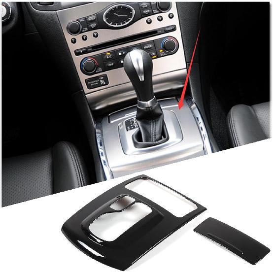 Gear Shift Panel Trim Cover Compatible with Infiniti G37 2009-2013, ABS Plastic Gear Shifter Console Anti-Scratch Frame Cover Accessories (Carbon