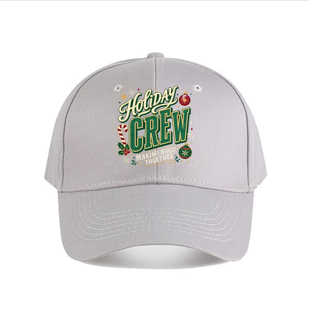 Festive Holiday Squad Memory Sparkle Baseball Cap Fashion Outdoor Sports Sunhat Unisex Snapback Cap Womens