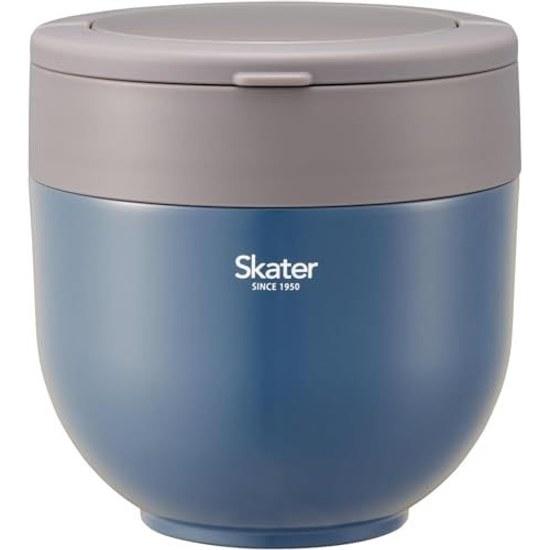 Skater thermal insulated lunch jar large capacity 1250ml foldable handle antibacterial ash blue LDNO13AG