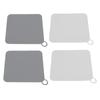 4pcs Flat Suction Cover Silicone Odor Resistant Strong Suction Multifunctional Drain Plug Cover White Gray