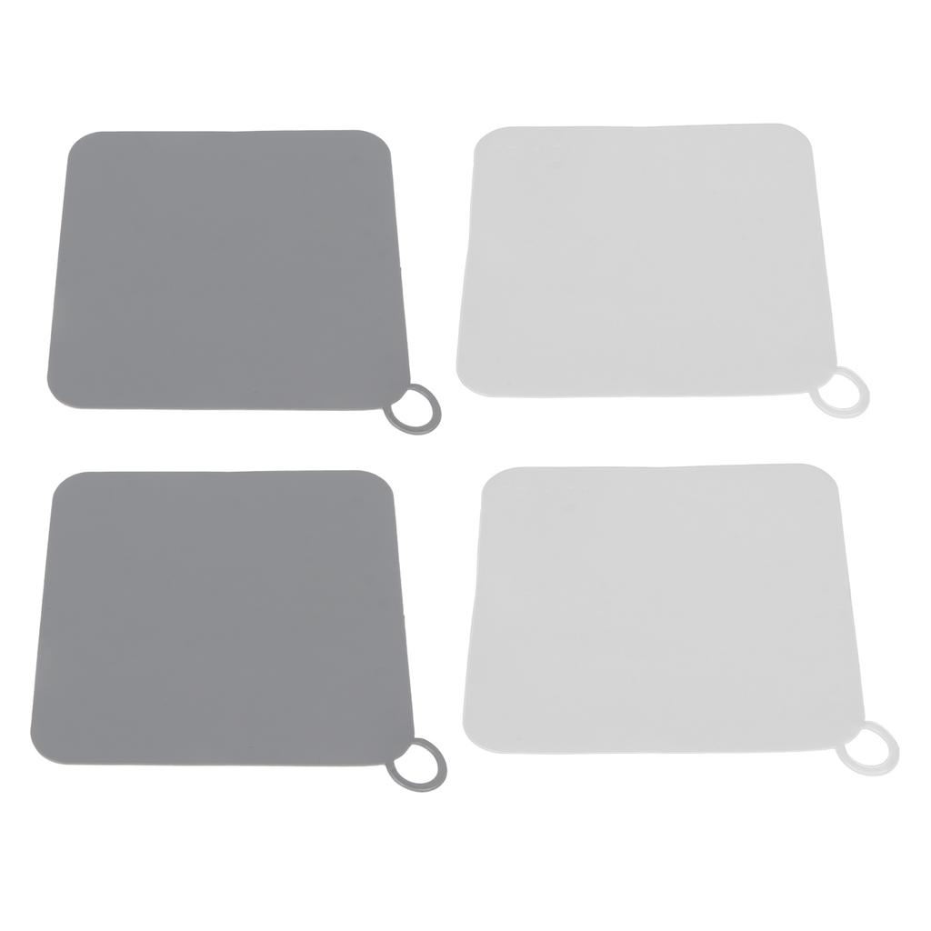 4pcs Flat Suction Cover Silicone Odor Resistant Strong Suction Multifunctional Drain Plug Cover White Gray