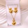 Polished Stainless Steel Vacuum Electroplated Elegant Fashion Earrings & Necklace Set
