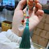 Colgante de Ágata con Borla de Vaina de Loto para Qipao y Accesorios