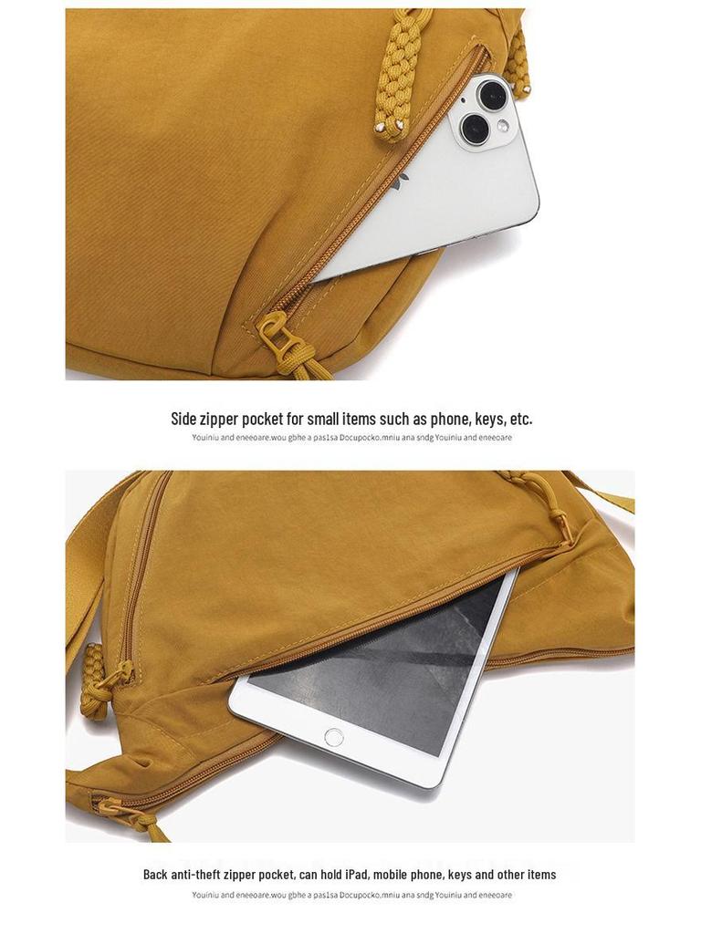 Damen 2025 High-End Wasserdichte Nylon Halbmond Umhängetasche