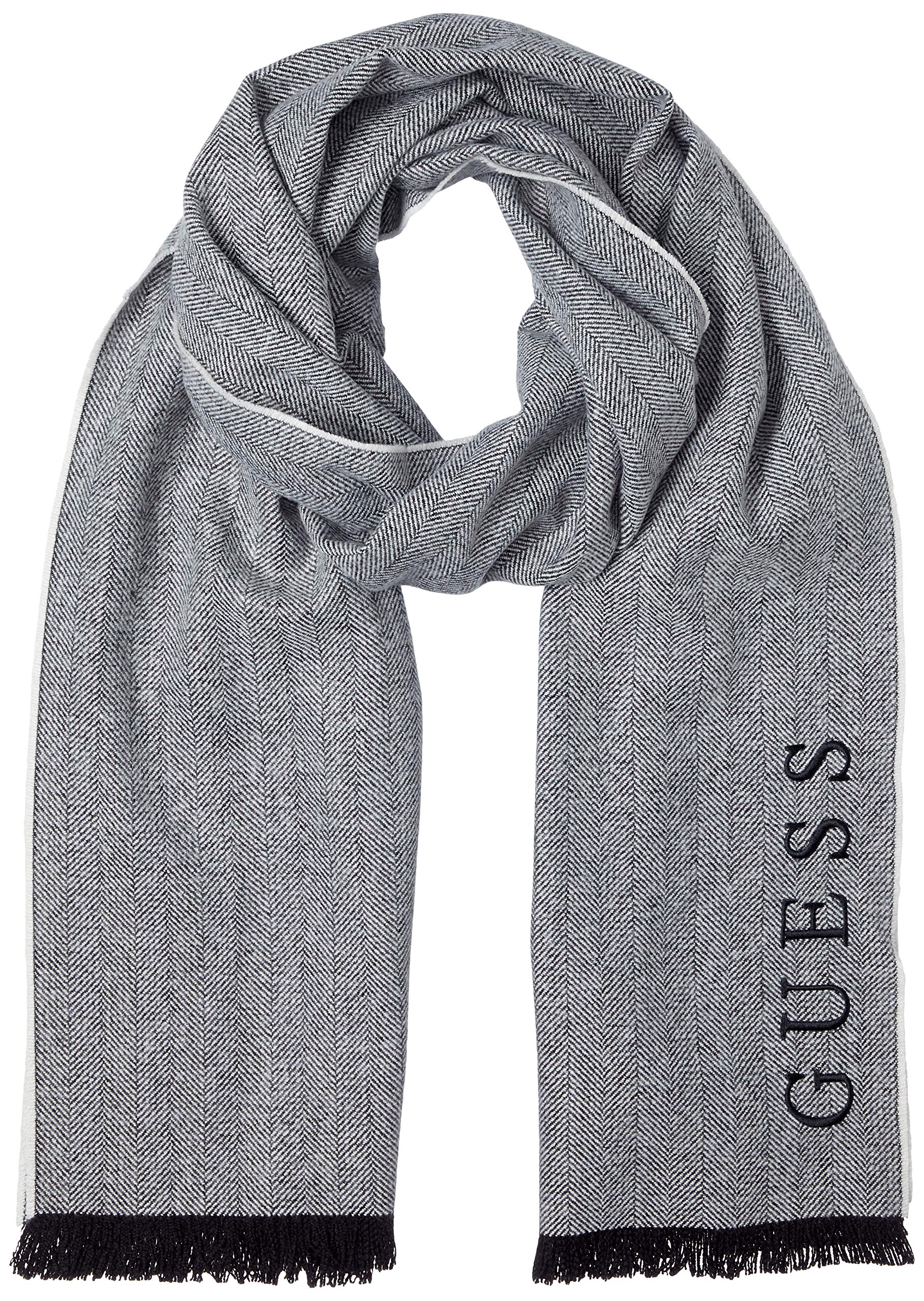 

Guess Neck Warmer Knit Scarf Herringbone GY ONE Men s