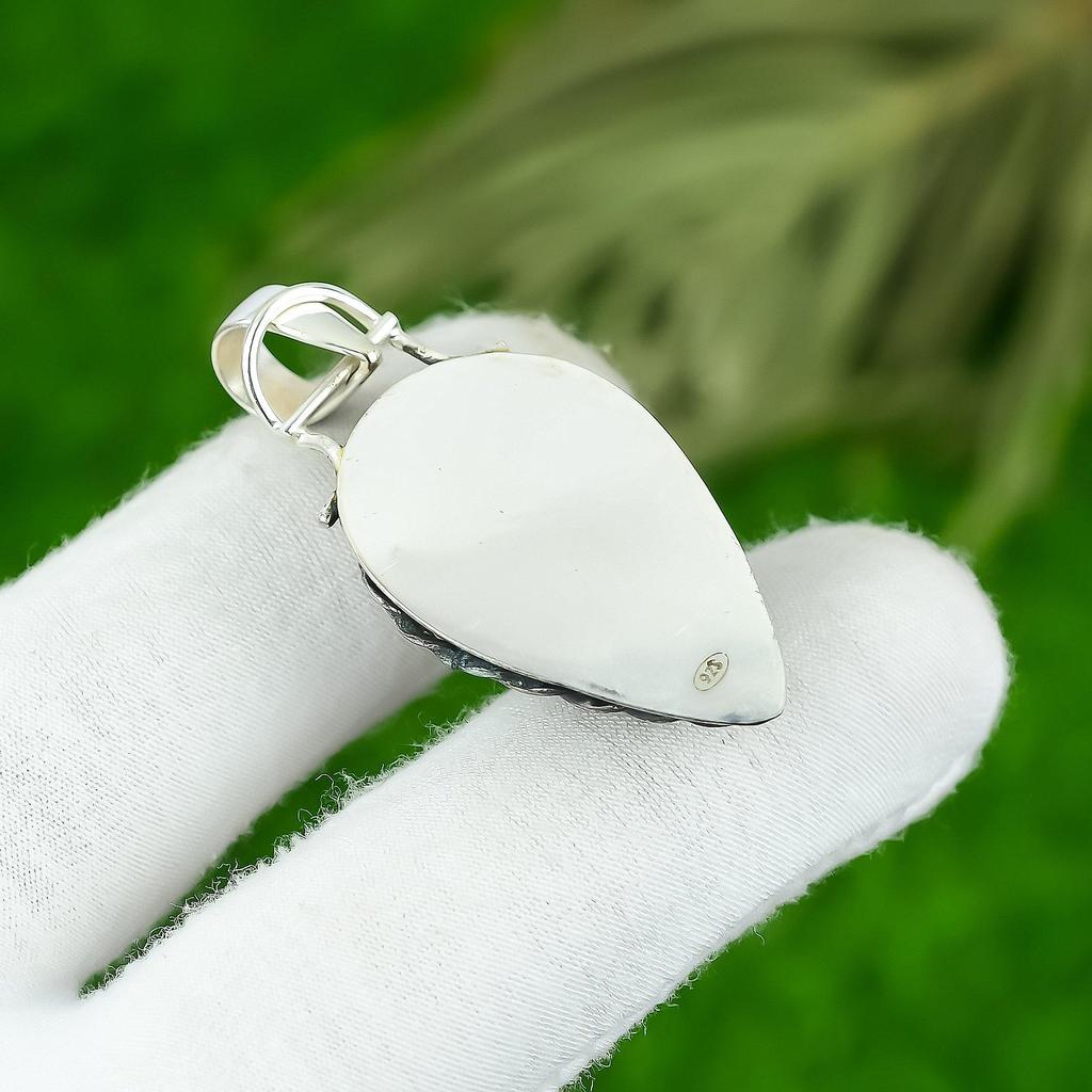 Mothers Day Deal 925 Silver Third Eye Chakra Natural Labradorite Bezel Pendant