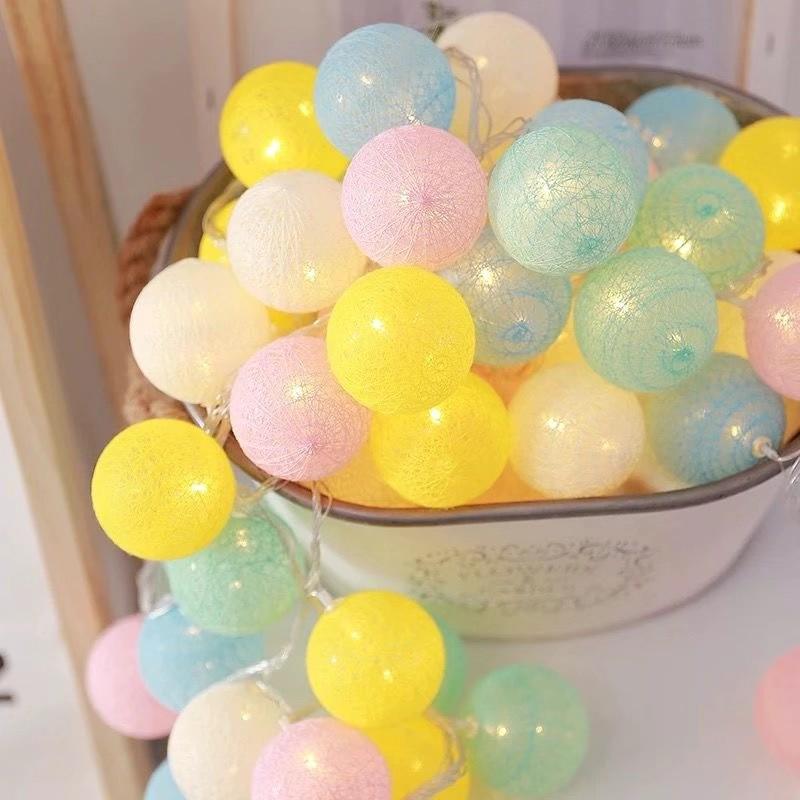 LED Cotton Ball String Lights for Christmas, Bedroom, and Party Decoration