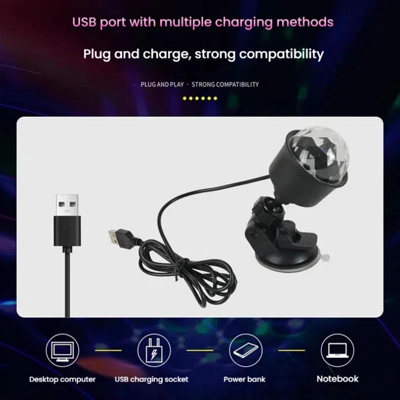 5V USB Powered RGB LED Stage Disco DJ Light Magic Dance Projector Atmosphere ShowLamp for Car Christmas Gift KTV Party Club