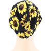 Milk Silk Print Braided Head Cap Hair Loss Hood Hat Twisted Braid Headwear (Sunflower) - DD01