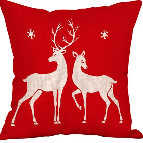 Pillow Case Home Decoration Snowman New Cartoon Christmas Sofa Yama Print Pillow Nordic Style Home