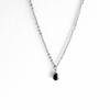 Glory_Arden [Unisex] Surgical Steel Mini Teardrop Shape Black Stone Necklace/Ghmn-484