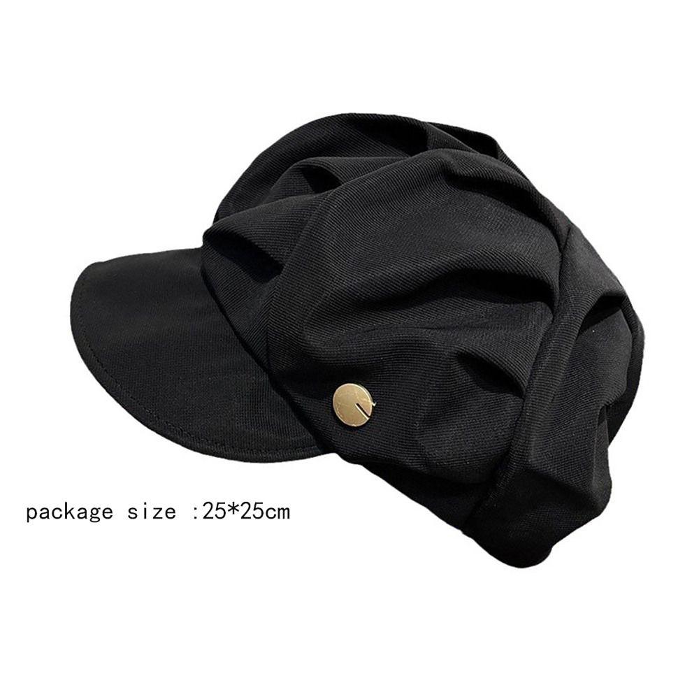 Windproof Vintage Newsboy Hats Layered Elegant Pleated Berets Fashion Octagonal Hat  Women Men