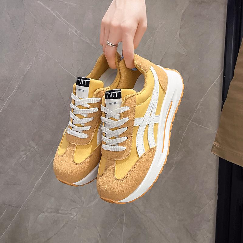 

Thick-soled heightening dad shoes women s summer and autumn 2025 new women s shoes wear-resistant casual explosion yellow Forrest Gump sports shoe 40 жёлтый