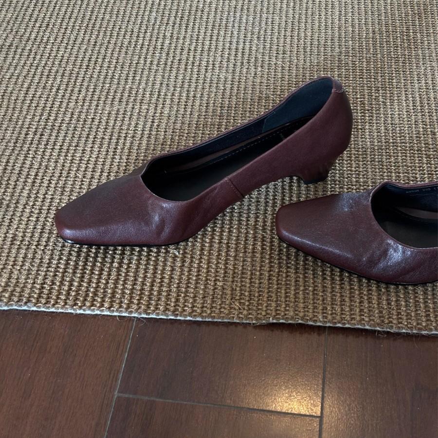 Sheepskin version~ Elegant and simple commuting versatile fashion light mouth thick heel single shoes women's retro temperament soft sole work shoes