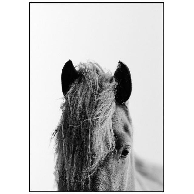 Minimalist Wall Art Canvas Icelandic Horse Posters Black White Prints Farmhouse Rustic Painting Modern Pictures for Living Room
