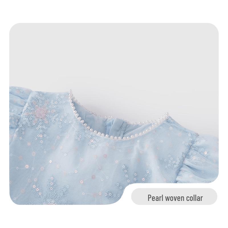 JELLYBABY Girls' Iridescent Mesh Princess Dress