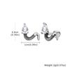 Vnox Stainless Steel Zircon Snake Earrings for Men Women, Vintage Hypoallergenic Punk Jewelry Gift, Small Snake Stud Earrings