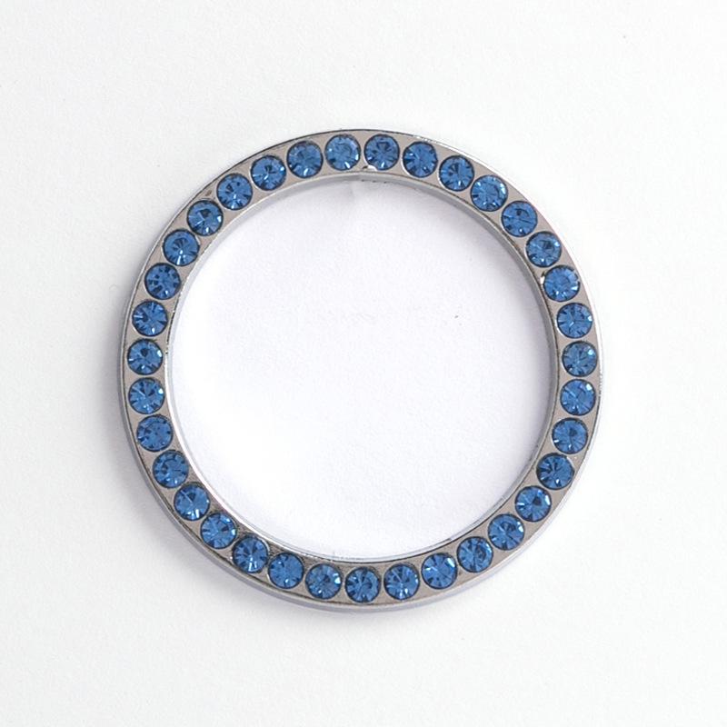 Car Accessories One-Click Start Button Decorative Ring Handmade Embedded Diamond Crystal Ignition Circle Decal Start Key Ornamen