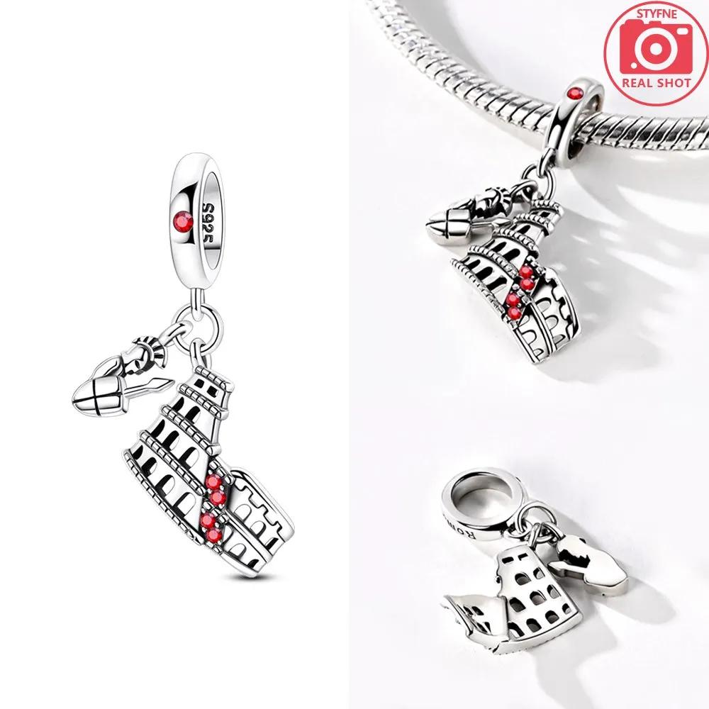 תליון קולוסאום צבעי נחושת חרוזי קסם מתאימים לצמיד קסם מקורי חרוזים לנשים יצירת תכשיטים מתנות