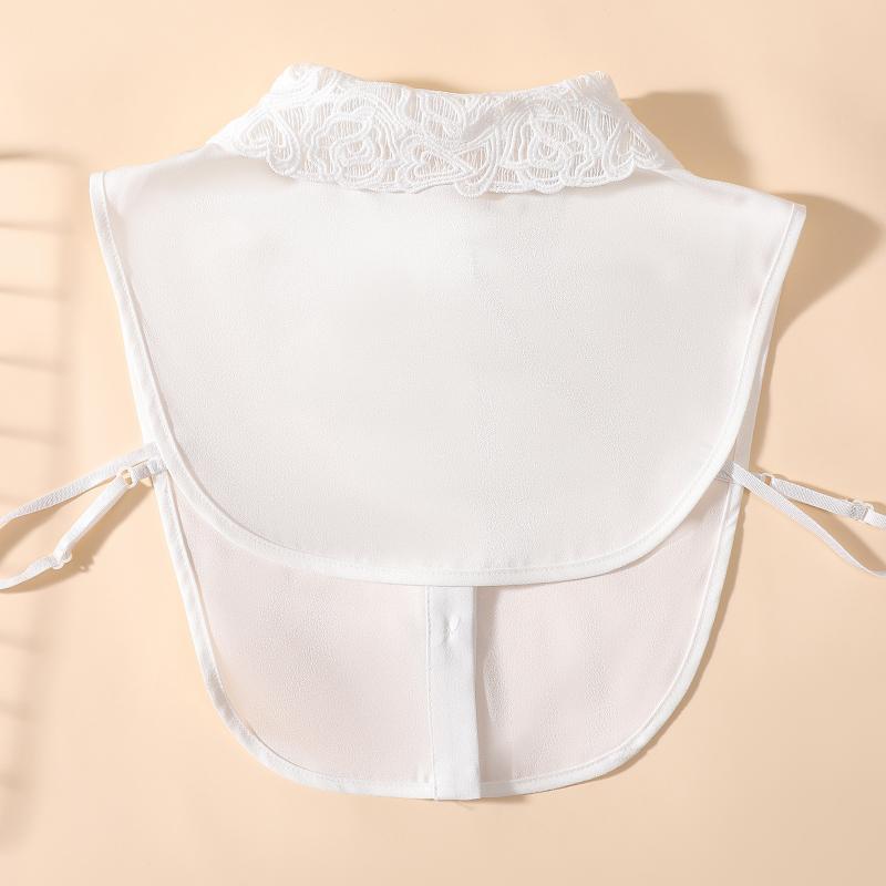 Women's Fashion Peach Heart Embroidered Collar, Professional Casual Versatile Decoration, Chiffon Fake Collar