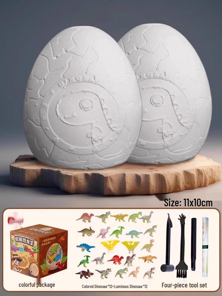 Kit de săpat ou de dinozaur: Jucărie Educativă DIY cu Gemă Fosilă Arheologică pentru Copii
