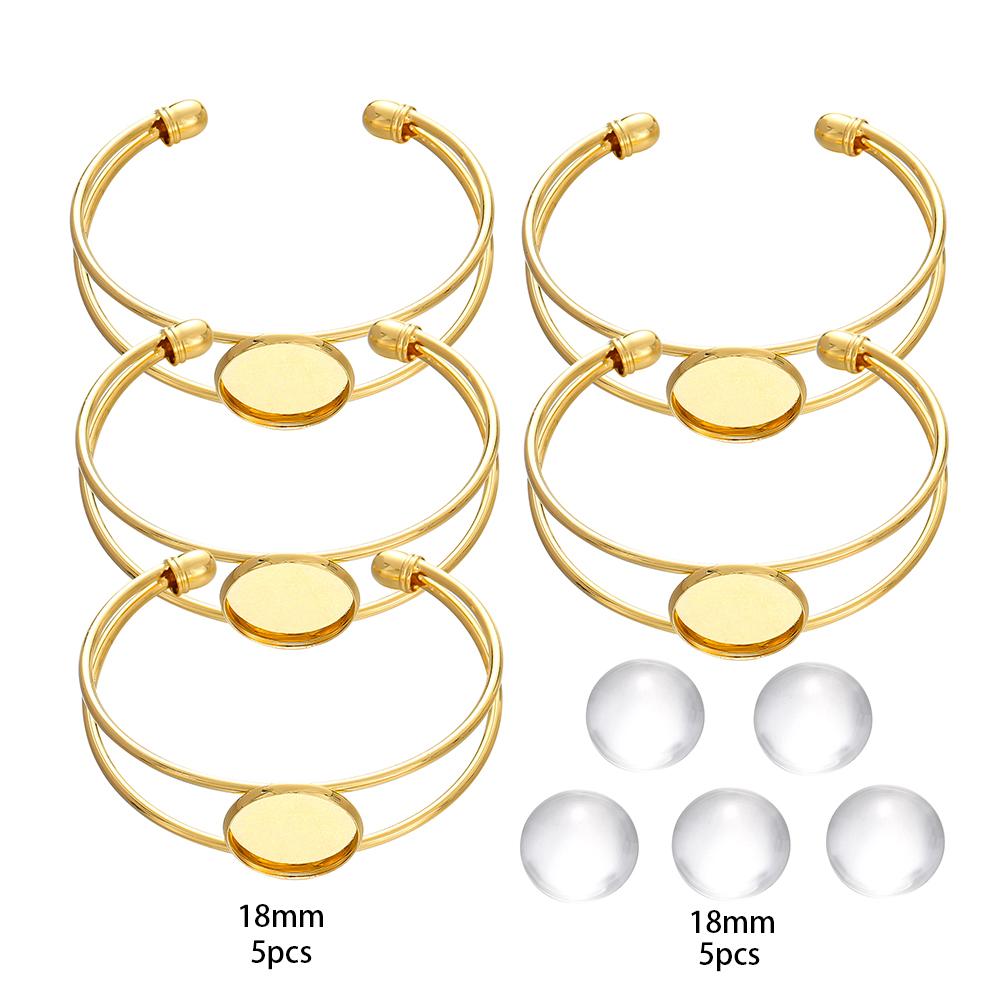 10-teiliges Set Armbandrohlinge mit Glascabochons für DIY-Armbänder, Rohlinge für Fassungen, Schmuckzubehör