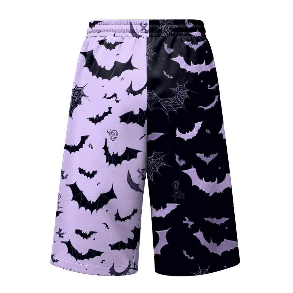 Men's Loose Fit Casual Shorts with Large Pockets Halloween Print