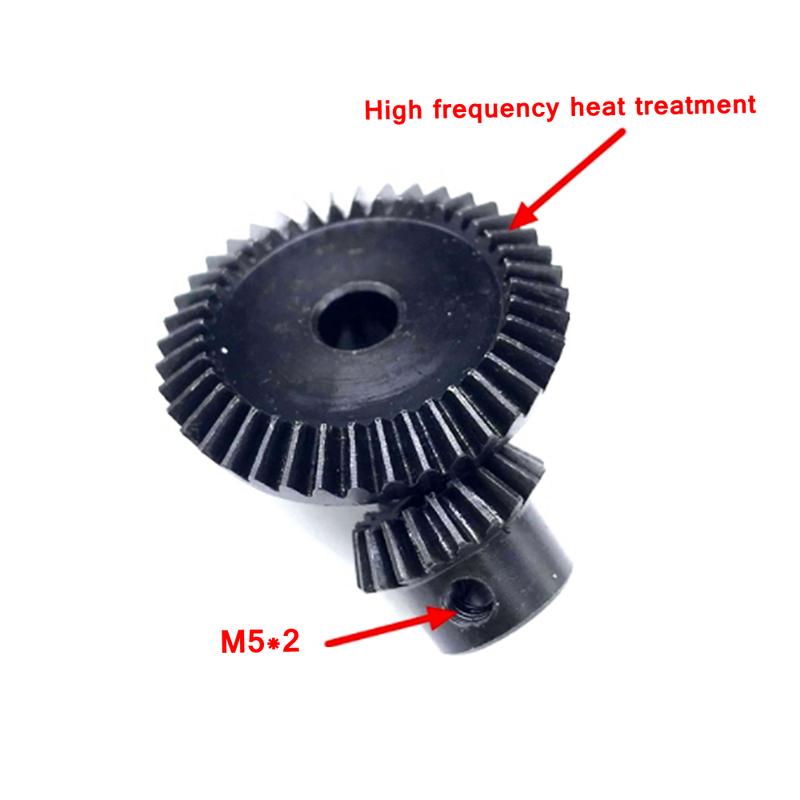 1:2 Right Angle Gearbox Bevel Gear 1M 20T 40T 8MM Steel Straight Bevel Gear Set