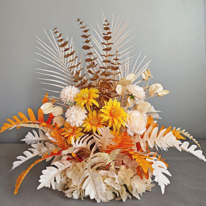 Mori Style Wedding Aisle Flower Row - Artificial Floral Decoration for T-Stage & Background