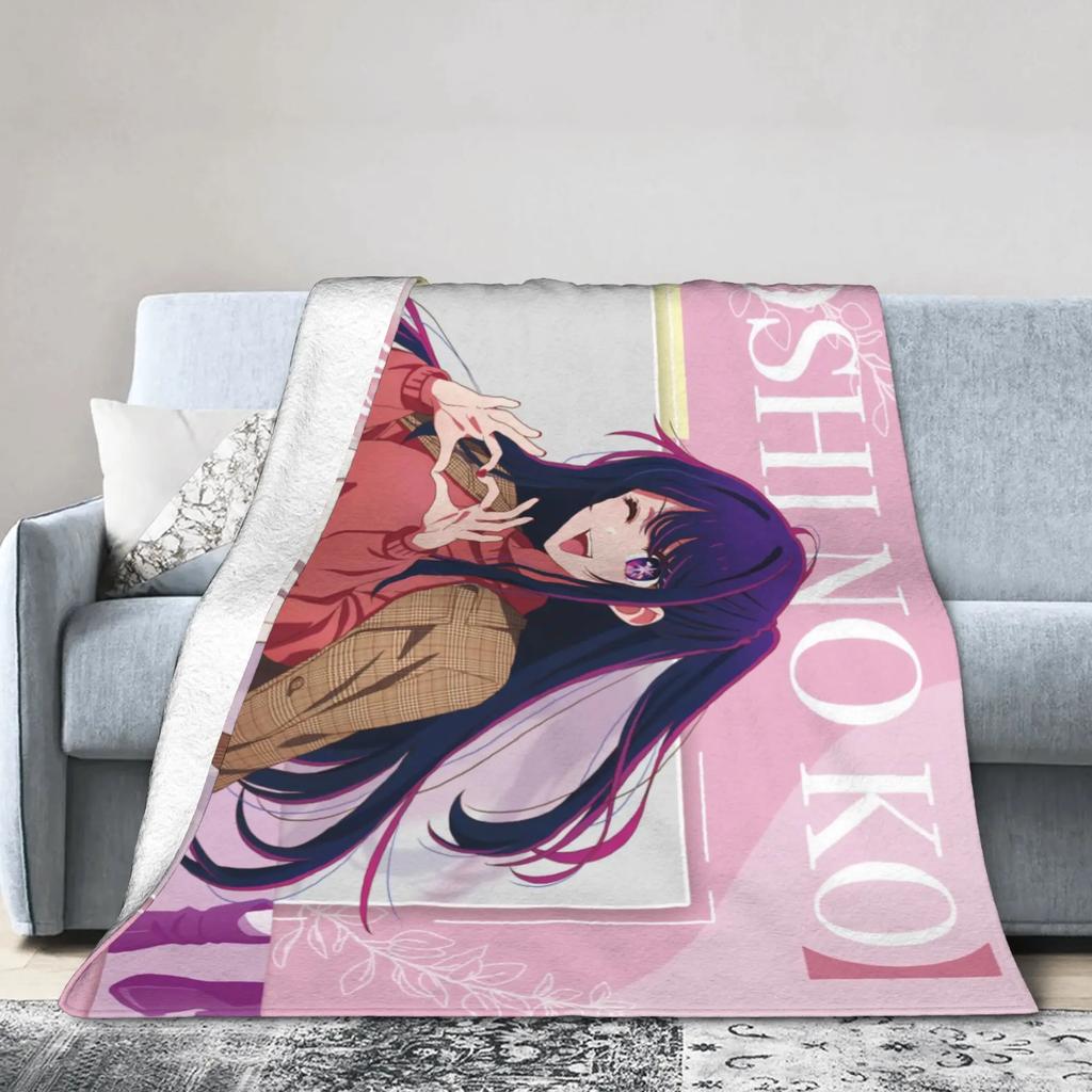 Soft Warm Flannel Blanket for Kids Oshi No Ko Anime Themed Travel Throw for Bed Sofa Home Decor