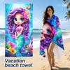 1PC Mermaid Themed Beach Towel, Soft Lightweight Portable Durable Machine Washable, Versatile for Beach Vacation, Camping, Yoga