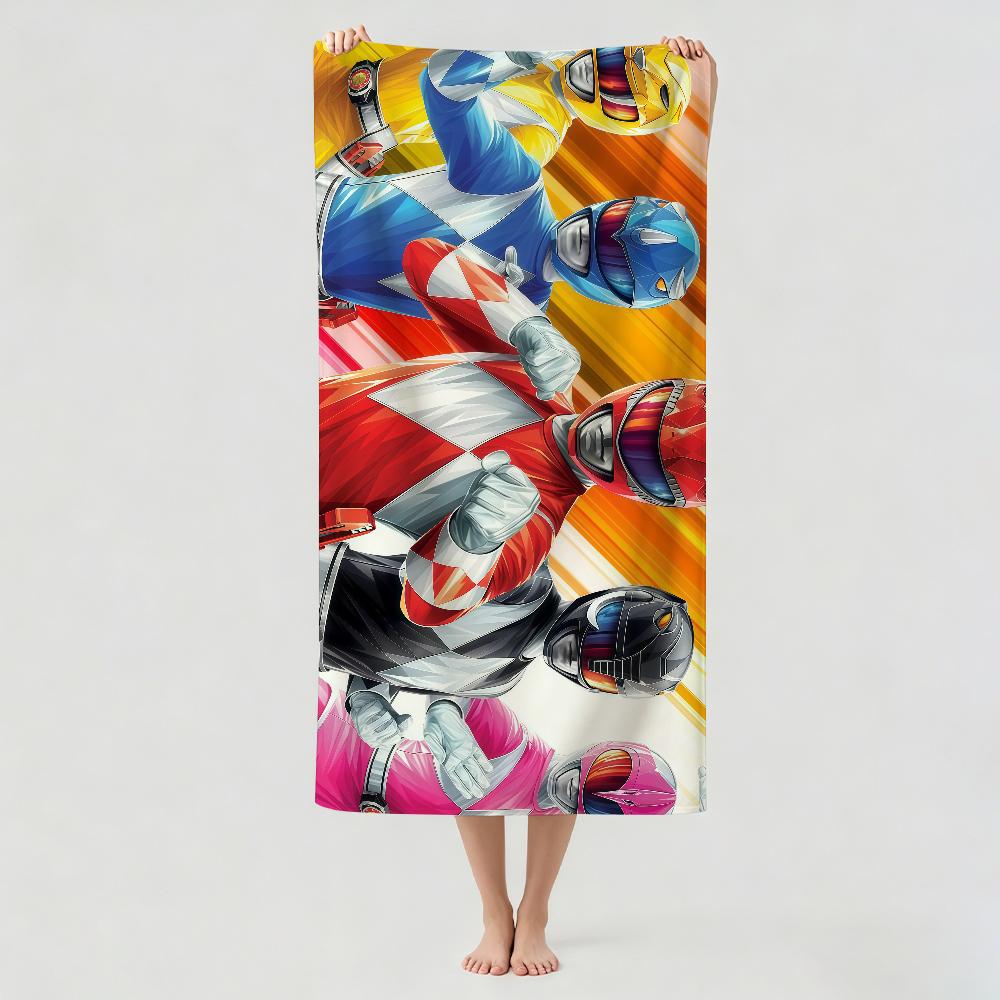 Fantasy cartoon P-Power R-Rangers Towel Drying Bath Towel Applicable To Light Swimming Camping Yoga Beach Out