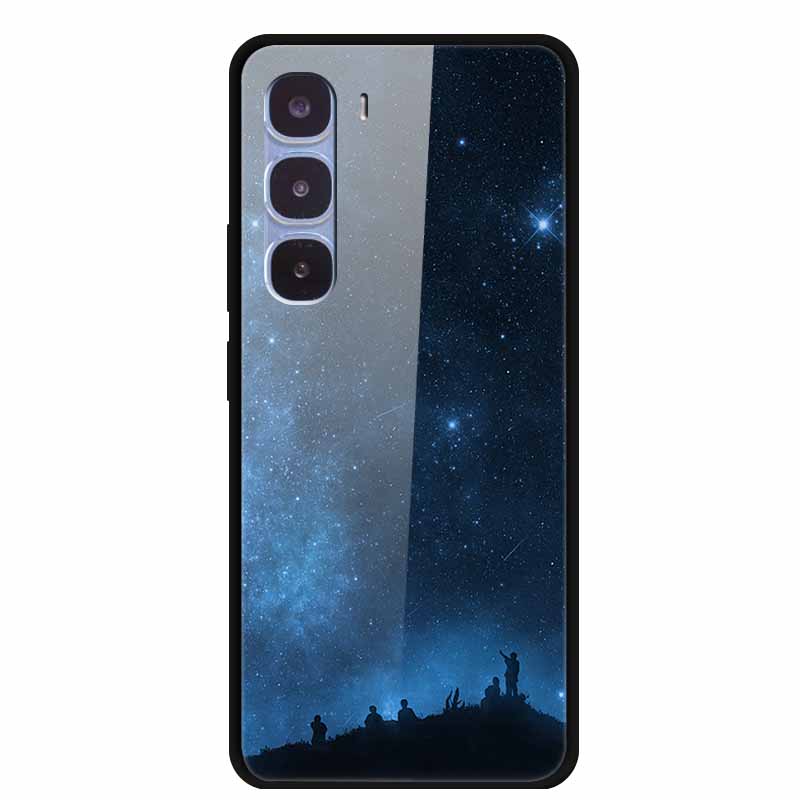 Funda de Lujo Para Infinix Hot 60 Pro X6885 Cubierta de Cristal Templado para Fundas de Teléfono Infinix Hot 60 Pro Animales de Moda Protectora Funda