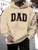 Men's New Trendy Dad-style Letter-printed Casual Hooded Sweater, Suitable for Autumn and Winter, Comfortable and Versatile Long-sleeved Pullover Shirt